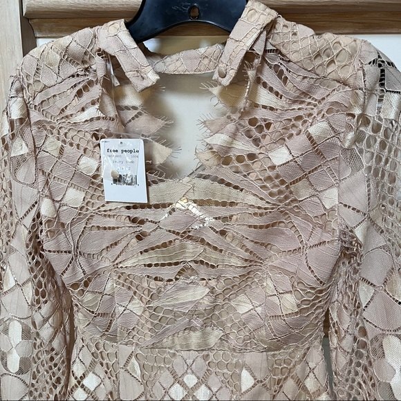 Free People Deco Lace Mini Dress in Ivory Combo 2 NWT - Picture 8 of 14